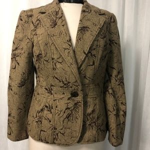 Coldwater Creek Women's Blazer Brown Print Size 10